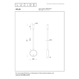 ASJA uzlādējama LED sienas lasīšanas lampa 3 W 2700 K pelēkā metāla apdarē (Lucide)