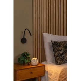 ASJA uzlādējama LED sienas lasīšanas lampa 3 W 2700 K melna (Lucide)