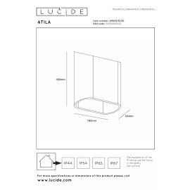 ATILA āra sienas lampa LED 2×5W 2700K melna (Lucide)