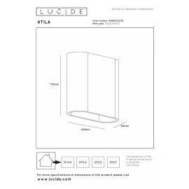 ATILA āra sienas lampa LED 2×5W 2700K melna (Lucide)