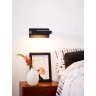 ATKIN gultas/sienas gaismeklis LED 6 W 3000K ar USB melns (Lucide)