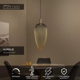 AURELIE piekaramā lampa Ø30 cm 1 x GU10 MR11 zelta (Lucide)
