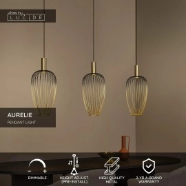 AURELIE piekaramā lampa 3 x GU10 MR11 zelta (Lucide)