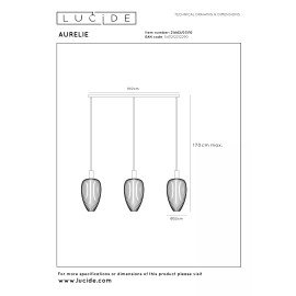 AURELIE piekaramā lampa 3 x GU10 MR11 zelta (Lucide)