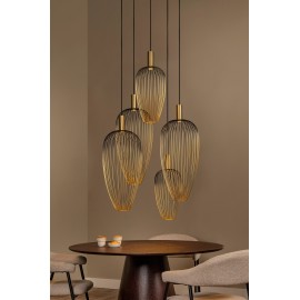 AURELIE piekaramā lampa 5 x GU10 MR11 zelta augstiem griestiem (Lucide)