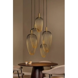 AURELIE piekaramā lampa 5 x GU10 MR11 zelta augstiem griestiem (Lucide)