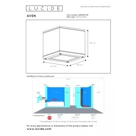 AVEN vannas istabas griestu spot gaismeklis 1xGU10 50 W balts (Lucide)