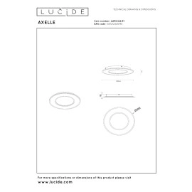 AXELLE apaļa LED griestu lampa 24 W 2700 K balta (Lucide)