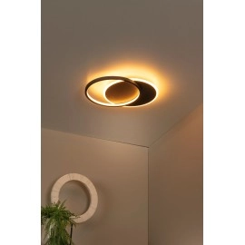 AXELLE apaļa LED griestu lampa 24 W 2700 K melna (Lucide)