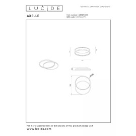 AXELLE apaļa LED griestu lampa 24 W 2700 K melna (Lucide)