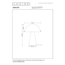 BARONE galda lampa Ø 23 cm, 1xE27, krēmkrāsas (Lucide)