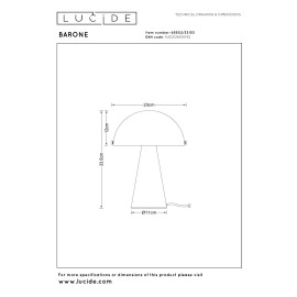 BARONE galda lampa Ø 23 cm, 1xE27, oranža (Lucide)