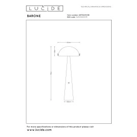 BARONE stāvlampa Ø 52,6 cm, 1xE27, krēmkrāsas (Lucide)