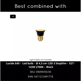 BARRIS galda lampa 39x32 cm 1xE27 taupe (Lucide)