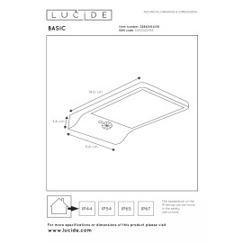 BASIC āra sienas lampa LED 1×3W 2700K melna (Lucide)