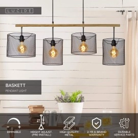 BASKETT piekaramā lampa 4xE27 melna (Lucide)
