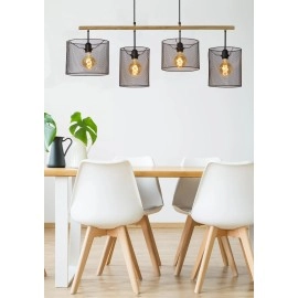 BASKETT piekaramā lampa 4xE27 melna (Lucide)
