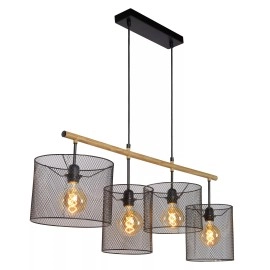 BASKETT piekaramā lampa 4xE27 melna (Lucide)