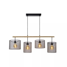 BASKETT piekaramā lampa 4xE27 melna (Lucide)