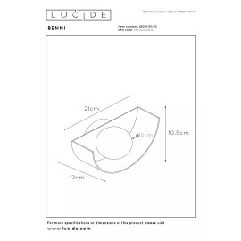 BENNI sienas lampa 1xG9 28 W melna (Lucide)
