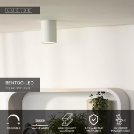 BENTOO-LED griestu prožektors Ø8 1 x 5 W GU10 3000K balts (Lucide)