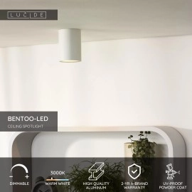 BENTOO-LED griestu prožektors Ø8 1 x 5 W GU10 3000K balts (Lucide)