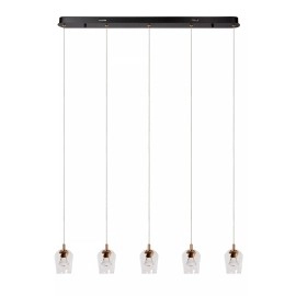 BERLIANE Piekaramā lampa LED dim 5x4W 2700K caurspīdīga (Lucide)