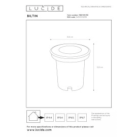 BILTIN āra iebūvējamais gaismeklis 1x35W GU10 IP67 melna (Lucide)