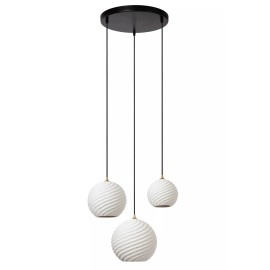 BINA piekaramā lampa Ø40 cm 3 x E27 balta porcelāna (Lucide)