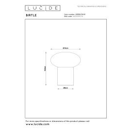 BIRTLE galda lampa 20x20 cm 1xG9 opāla (Lucide)