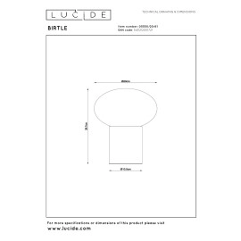 BIRTLE galda lampa 25x25 cm 1xG9 opāla (Lucide)