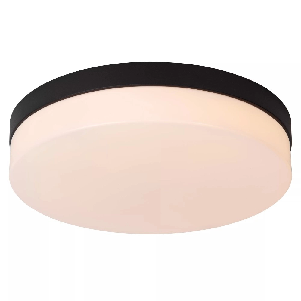 BISKIT vannas istabas griestu lampa Ø34,5 cm LED 1x24W 2700K IP44 ar kustības sensoru melna (Lucide)