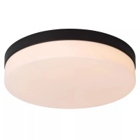 BISKIT vannas istabas griestu lampa Ø34,5 cm LED 1x24W 2700K IP44 ar kustības sensoru melna (Lucide)