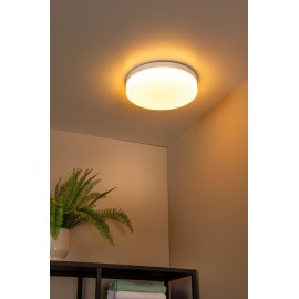 BISKIT vannas istabas griestu lampa Ø34,5 cm LED 1x24W 2700K IP44 ar kustības sensoru balta (Lucide)