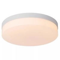 BISKIT vannas istabas griestu lampa Ø34,5 cm LED 1x24W 2700K IP44 ar kustības sensoru balta (Lucide)