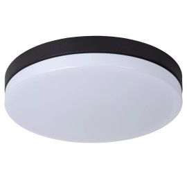 BISKIT vannas istabas griestu lampa Ø40 cm LED 1x36W 2700K IP44 ar kustības sensoru melna (Lucide)