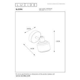 BJORN griestu prožektors 1xE14 matēta zelta / misiņa (Lucide)