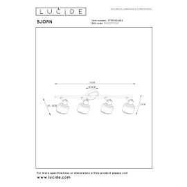 BJORN griestu prožektors 4xE14 matēta zelta / misiņa (Lucide)
