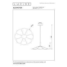BLOMSTER piekaramā lampa Ø 47 cm, LED 9W 2700K, zaļā krāsā (Lucide)