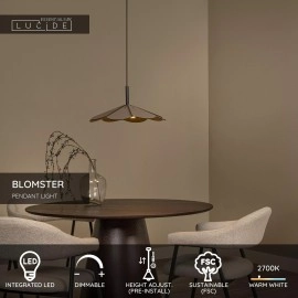 BLOMSTER piekaramā lampa Ø 47 cm, LED 9W 2700K, taupe (Lucide)