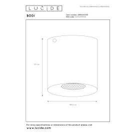BODI griestu prožektors Ø8 cm 1xGU10 melna (Lucide)