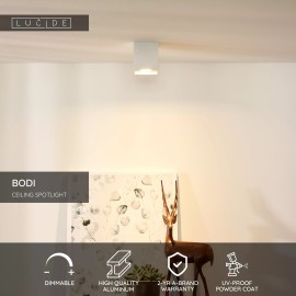 BODI griestu prožektors 8,2 cm 1xGU10 balta (Lucide)