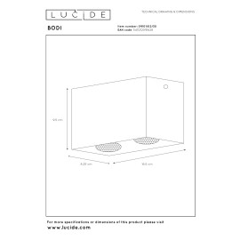 BODI griestu prožektors 16,5 cm 2xGU10 melna (Lucide)