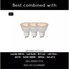 BODI griestu prožektors 16,5 cm 2xGU10 balta (Lucide)