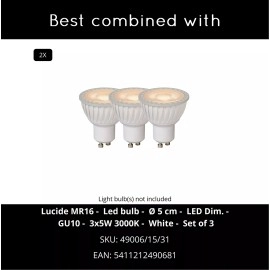 BODI griestu prožektors 16,5 cm 2xGU10 balta (Lucide)