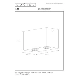 BODI griestu prožektors 16,5 cm 2xGU10 balta (Lucide)