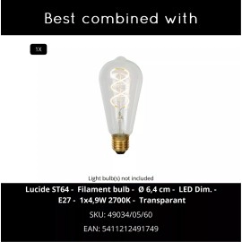 BODO Piekaramā lampa 1x60W E27 gaiša koka (Lucide)