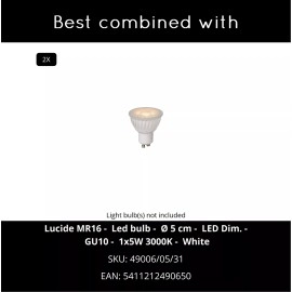 BONDI sienas prožektors 2 x 50 W GU10 balts (Lucide)