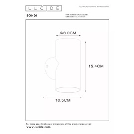 BONDI sienas prožektors 2 x 50 W GU10 balts (Lucide)