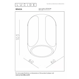 BRAGA griestu lampa 1x5W GU10 kafijas krāsā (Lucide)